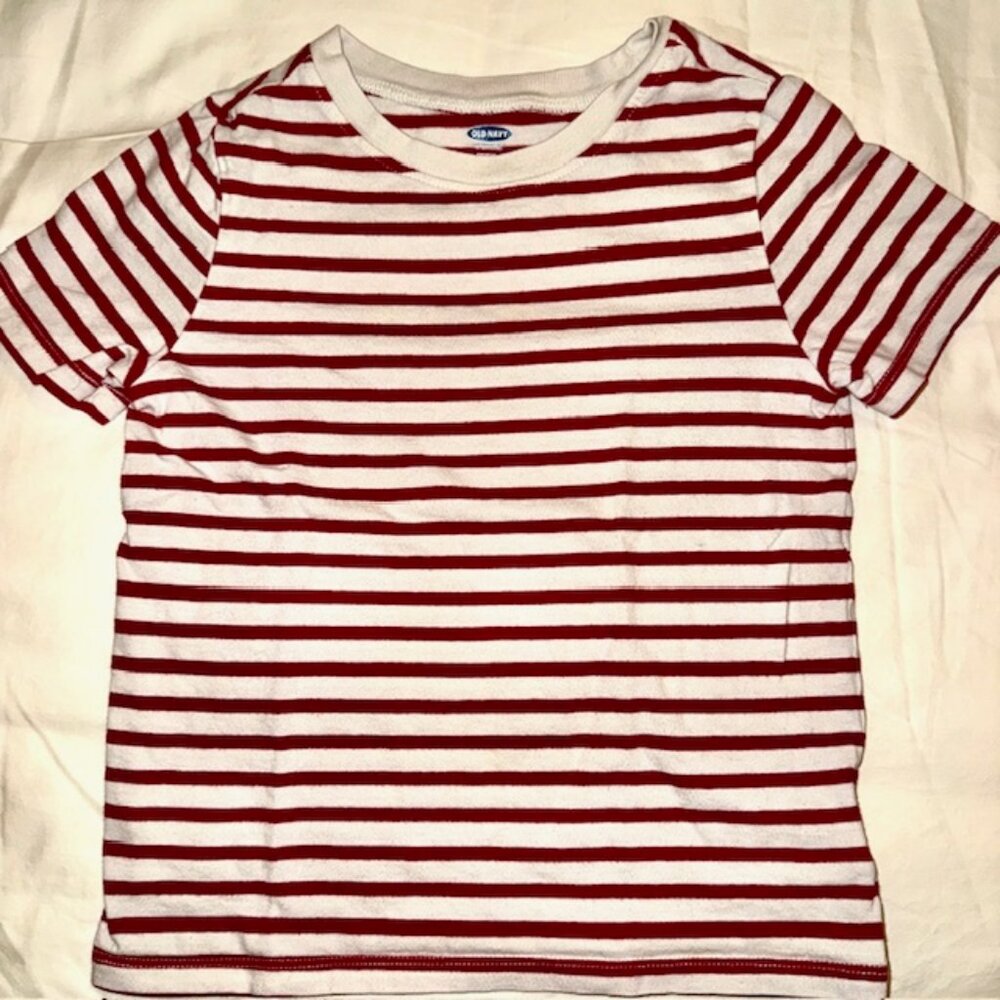 Old Navy Red and Cream Striped T-Shirt for Toddlers